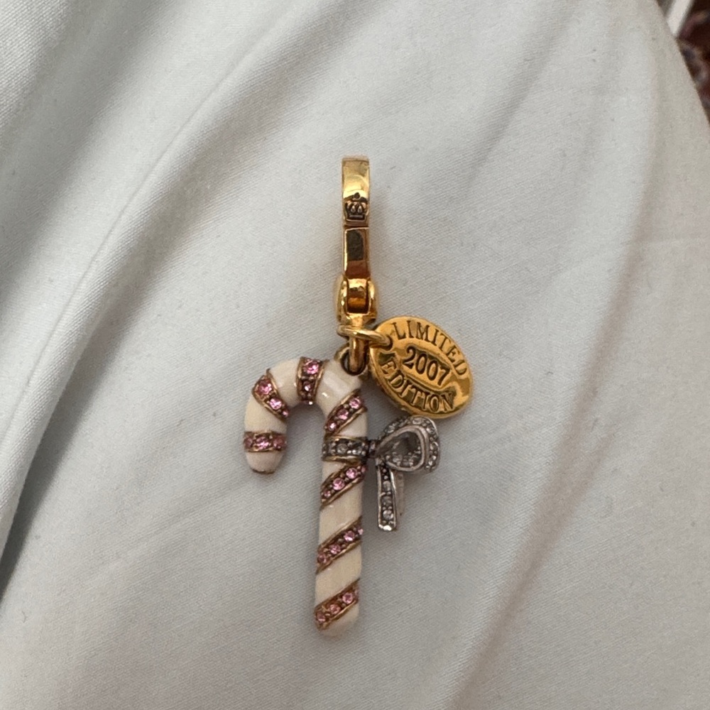 Juicy Couture Gold and Pink Candy Cane Charm limited edition 2007
